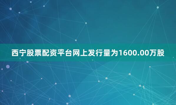 西宁股票配资平台网上发行量为1600.00万股