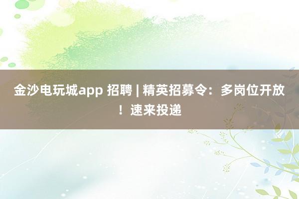 金沙電玩城app 招聘 | 精英招募令:多崗位開放!速來投遞