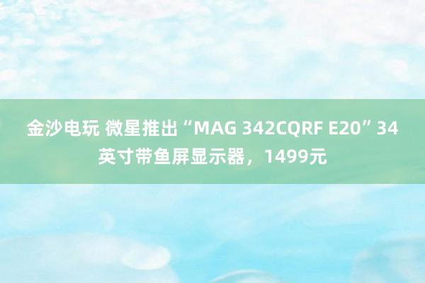 金沙電玩 微星推出“MAG 342CQRF E20”34英寸帶魚屏顯示器,1499元