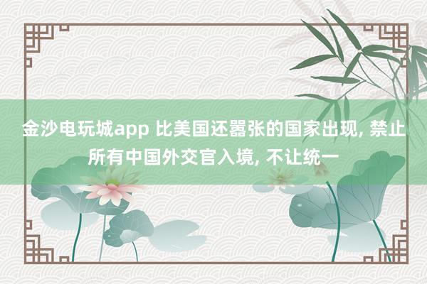 金沙電玩城app 比美國還囂張的國家出現, 禁止所有中國外交官入境, 不讓統一