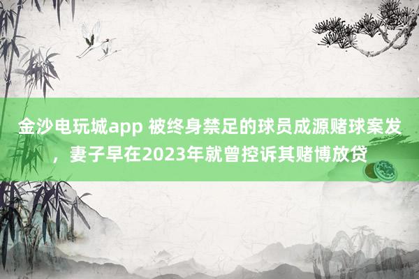 金沙電玩城app 被終身禁足的球員成源賭球案發,妻子早在2023年就曾控訴其賭博放貸