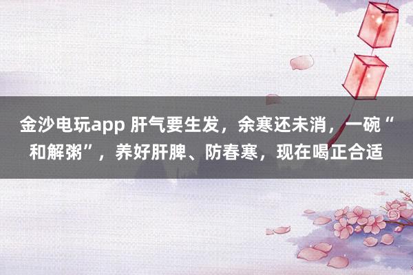 金沙電玩app 肝氣要生發(fā),余寒還未消,一碗“和解粥”,養(yǎng)好肝脾、防春寒,現(xiàn)在喝正合適