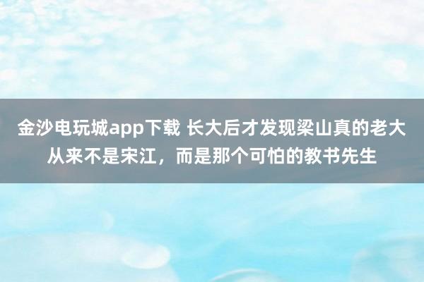 金沙電玩城app下載 長大后才發現梁山真的老大從來不是宋江,而是那個可怕的教書先生