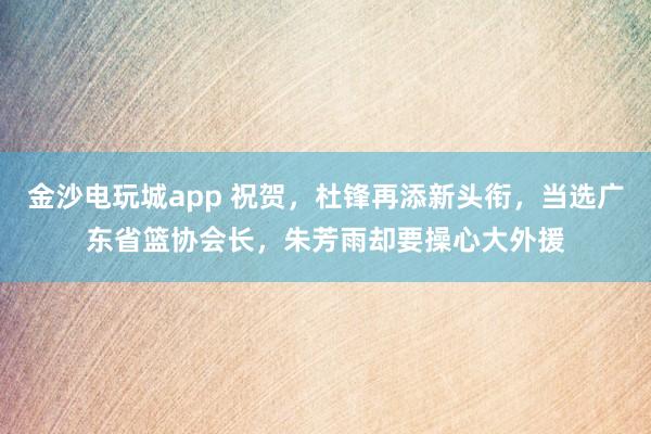 金沙電玩城app 祝賀,杜鋒再添新頭銜,當選廣東省籃協會長,朱芳雨卻要操心大外援
