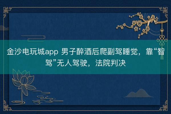 金沙電玩城app 男子醉酒后爬副駕睡覺,靠“智駕”無人駕駛,法院判決