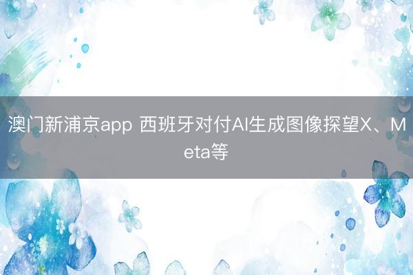 澳門(mén)新浦京app 西班牙對(duì)付AI生成圖像探望X、Meta等