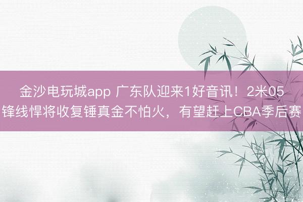 金沙電玩城app 廣東隊迎來1好音訊!2米05鋒線悍將收復錘真金不怕火,有望趕上CBA季后賽