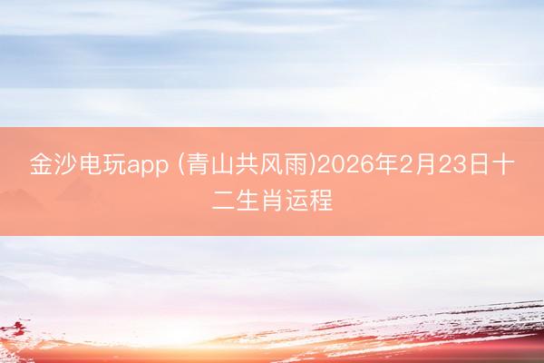 金沙電玩app (青山共風(fēng)雨)2026年2月23日十二生肖運(yùn)程